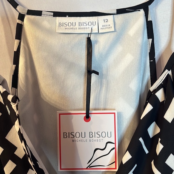 Bisou Bisou Black & Cream Sleeveless Dress 12 - Picture 6 of 10